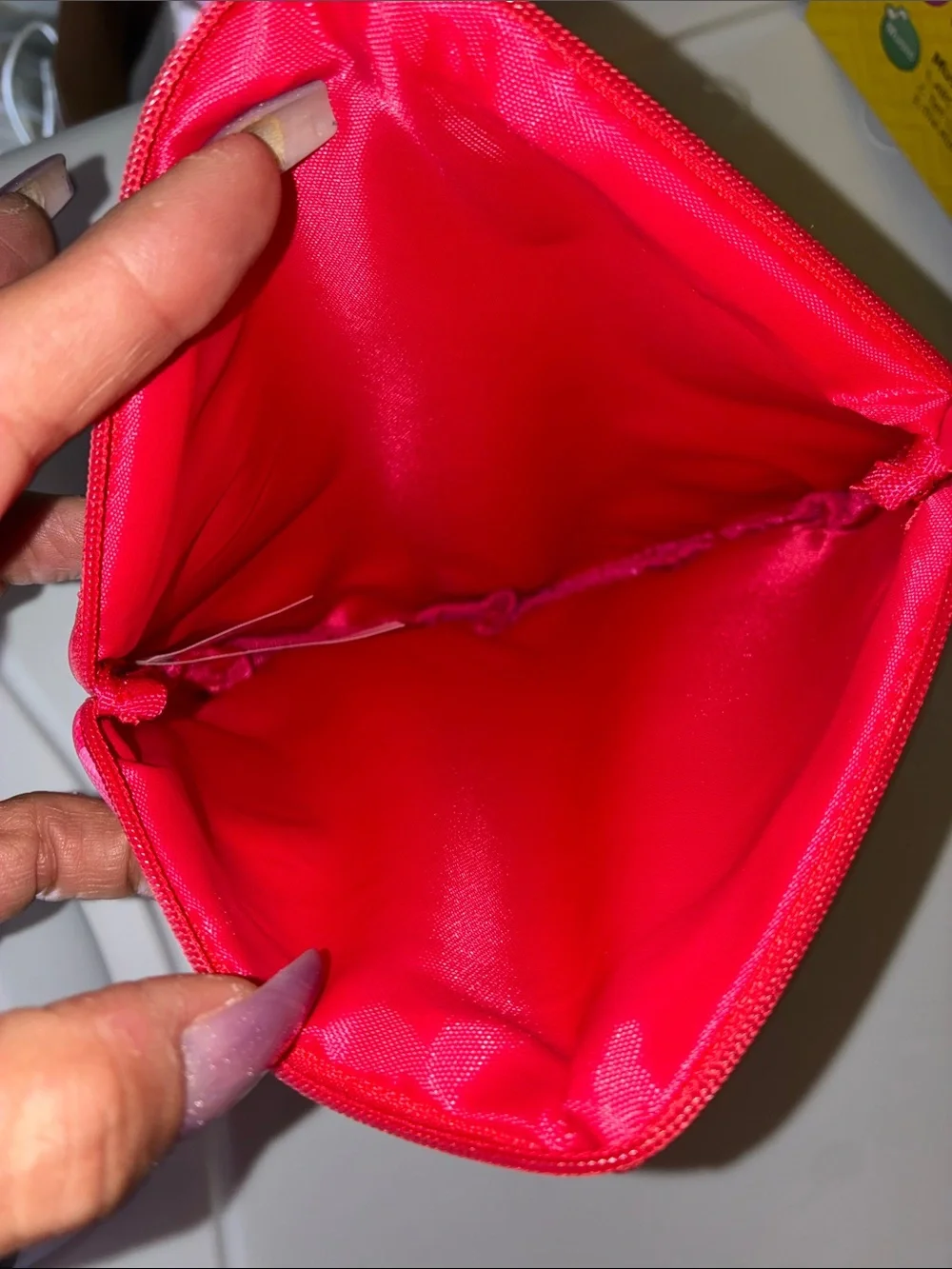Pink dice cosmetic multi use pouch